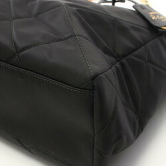 Prada Re Edition Chain Re Nylon Tote Bag Nylon Saffiano Leather Black - Picture 6 of 8